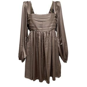 Abercrombie & Fitch NWOT Emerson Satin Long Sleeve Mini Dress Size S
